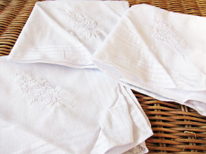 The handkerchiefs! Granted, they need a little ironing, but I suspect they'll be a little crumpled when you receive them.